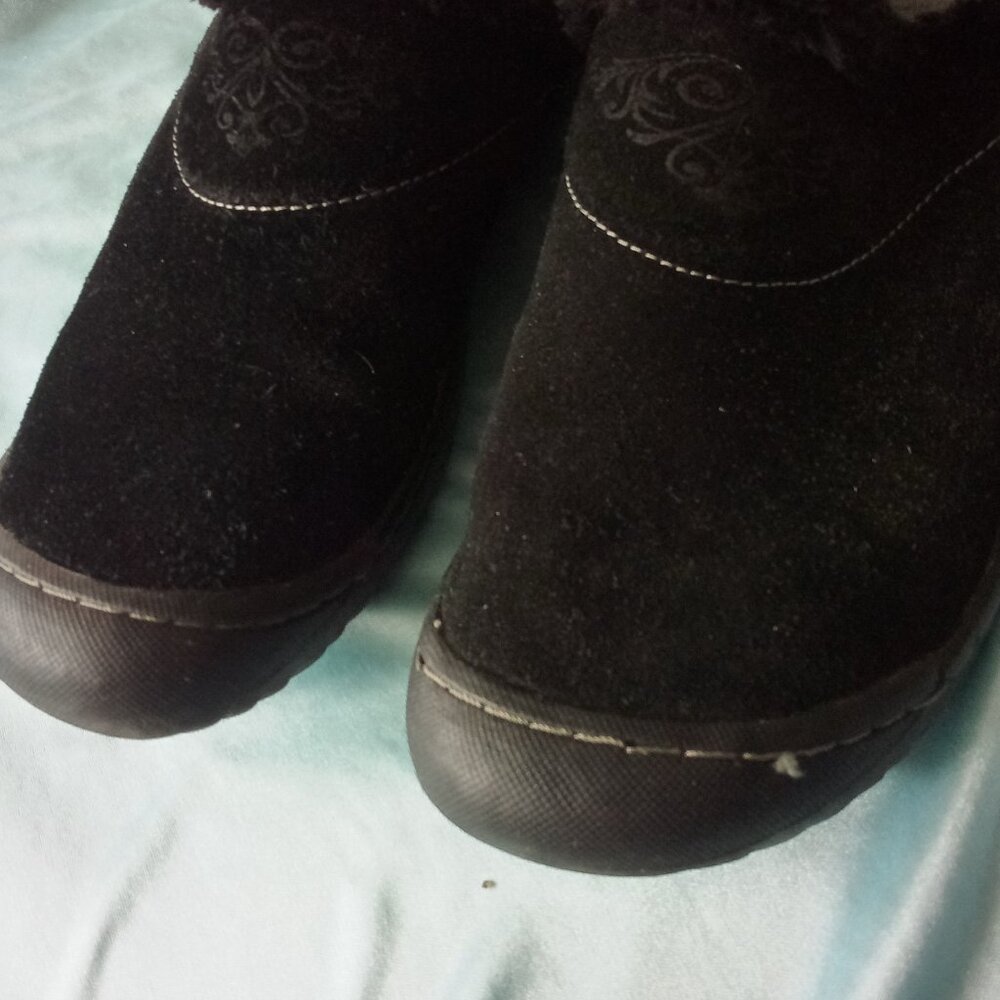 Women's Black Suede J-41 Jeep Soles Clog (open back) Size: 9M